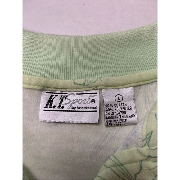 Vintage Foilage Patterned Polo Style Top - Picture 5 of 7